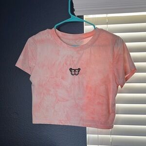 Pink butterfly top